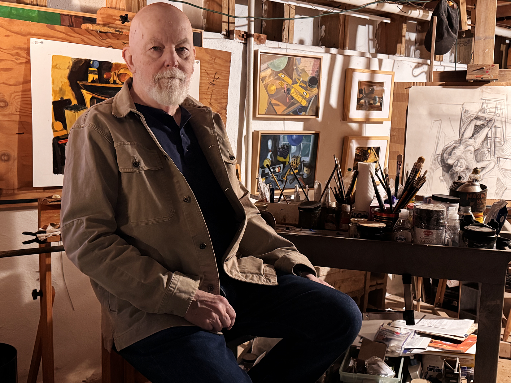 The artist David Z Orban in his studio.