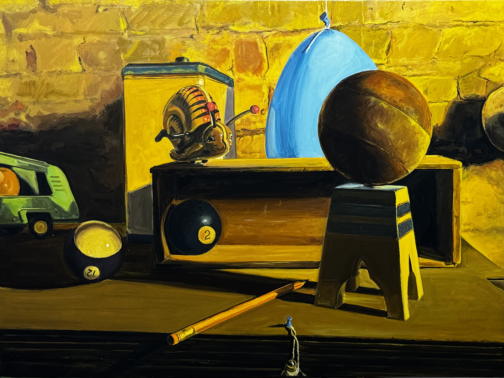 Snail with Balls, Truck and Blue Balloon